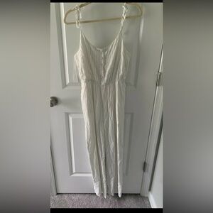 Cupcakes & Cashmere Ivory Pinstripe Jumpsuit